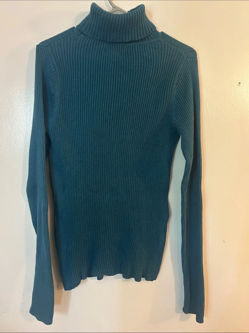 Sonoma Teal Ribbed Turtleneck Sweater